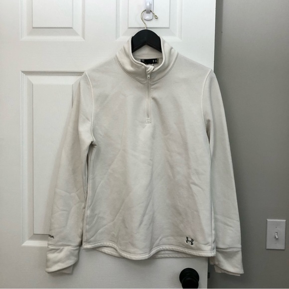 Under Armour Women's Delma 1/4 Zip Fleece Cold Outerlayer Pullover in White M - Picture 11 of 16